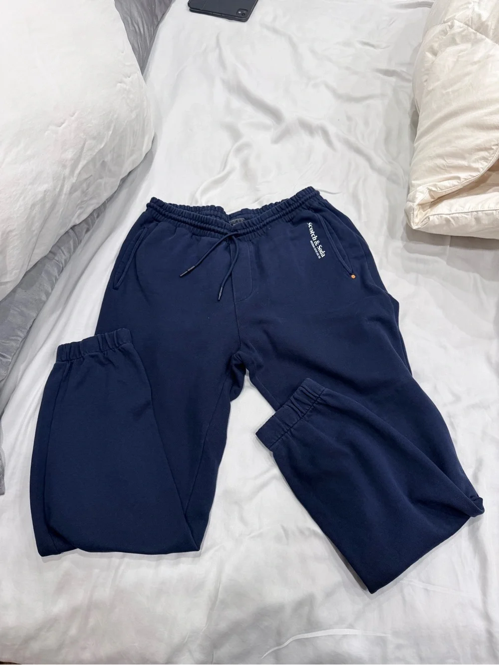 Scotch & Soda Men’s Navy Sweatpants with Side Logo